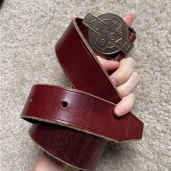 Morgan Classic Autos Brassy Belt Buckle Brown Leather Belt Large - Picture 6 of 9